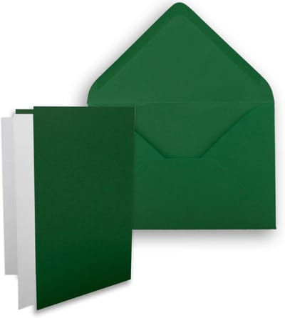 Vouwkaarten met Enveloppen - Dubbele Kaarten Set - Persoonlijke Ontwerpen - Donkergroen Mat Oppervlak