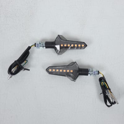 Paire de Clignotant séquentiel Led 12V WAPON Noir Chaft pour moto Yamaha IN1104