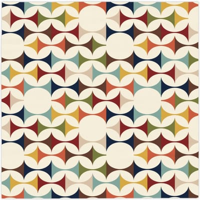 Mid Century Modern Retro Geometrisch Vierkant Tafelkleed - Jaren '60 MCM Vintage Abstracte Kunst Keukentafelhoes 152x152cm brown