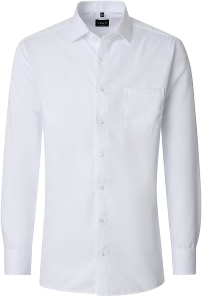 VENTI CASA MODA comfort fit overhemd - mouwlengte 7 - structuur - wit - Strijkvrij - Boordmaat: 43