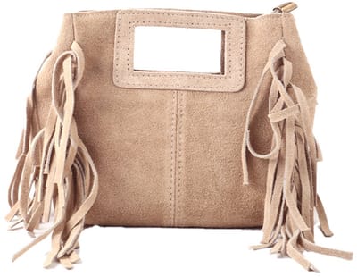 Giuliano lederen suede schoudertas - Suede - Made in Italy - Dames - Beige