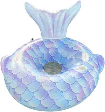 Opblaasbare zwemstoel - Zeemeerminstaart - Water ontspanning - Met bekerhouder - 110 cm breed - Meerdere kleuren