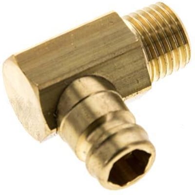 Messing DN 9 Tempereerkoppeling Insteeknippel M14x1.5 Buitendraad(conisch) 90-deg