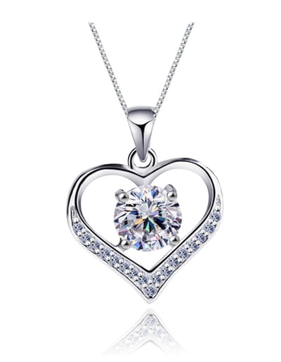 ASTRADAVI S925 Sterling Zilveren Sieraden - Hanger - Zirkonia Hart Hanger Ketting