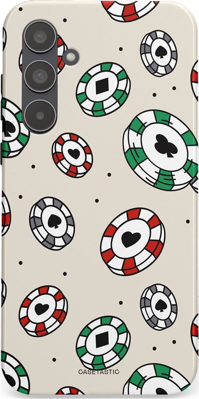 Casetastic Hoesje Geschikt voor Samsung A55 - Stijlvolle Beschermende Duo-layer Case - Casino Chips Patroon
