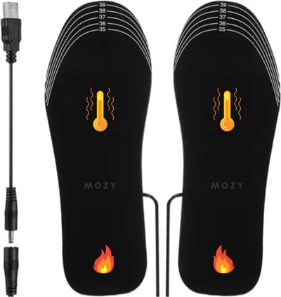 MOZY® - Verwarmde Zolen - Maat 35-40 - Zwart - USB Oplaadbaar - Verwarmde Inlegzolen - Schoenverwarming - Voetverwarming - Elektrische Zolen