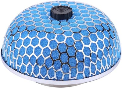 76mm paddenstoel sportluchtfilter hoge doorstroming blauw - universeel auto luchtfilter auto - dubbellaags sportluchtfilter