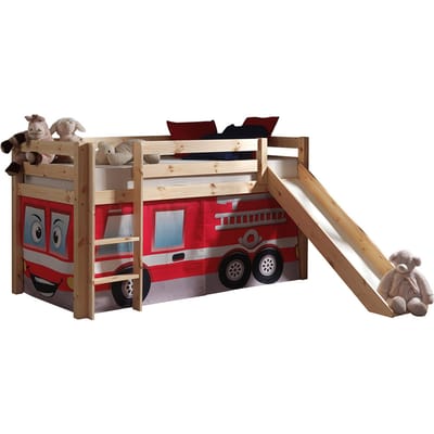 Dream Tree Halfhoogslaper met Glijbaan 90x200 cm Zita Hout - Brandweer