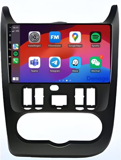 CarPlay autoradio geschikt voor Dacia Logan | 2010 t/m 2013 | Android 13 | 9 inch | Draadloos Apple CarPlay & Android Auto | 2GB + 32GB | QuadCore processor | Denago DNG-A344 | 2025 model | 2010 2011 2012 2013 | Bluetooth & Wifi