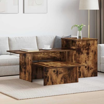 vidaXL - Wandtafel - Rook - Eiken - 91,5 - x - 35 - x - 38,5 - cm - Bewerkt - hout