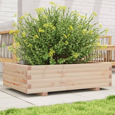 vidaXL - Plantenbak - 90x60x26,5 - cm - massief - grenenhout