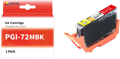 INKFIND PGI-72 Mat Zwart inktcartridge compatibel met Canon PGI-72 PGI72 Geschikt voor Canon Pixma Pro-10 Pro-10s – 1 Pack MBK