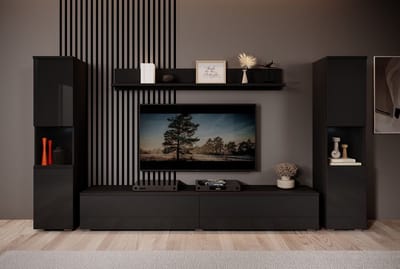 Meubella - Wandmeubel Pure XL - Zwart