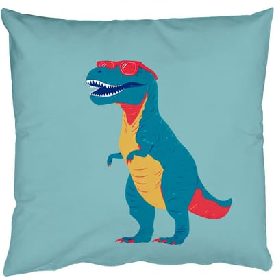Sierkussens - Kussentjes Woonkamer - 50x50 cm - Dinosaurus - Blauw - Zonnebril