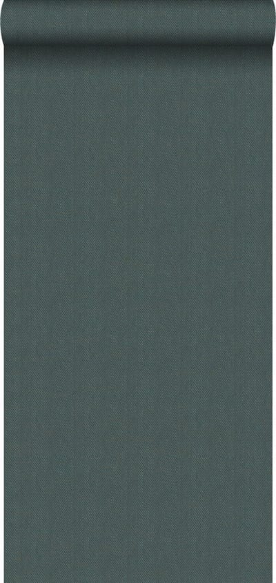 Origin Wallcoverings behang twill weving petrolblauw - 347662 - 0,53 x 10,05 m