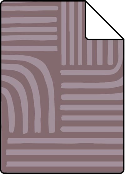 Proefstaal ESTAhome behang grafisch 3D motief mauve paars - 26.5 x 21 cm - 131487-S