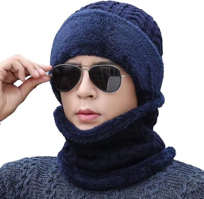 Gebreide Wintermuts met Fleecevoering – Warme Beanie Set voor Dames & Heren – Unisex Pluche Muts voor Winter, Buitenactiviteiten & Vrije Tijd