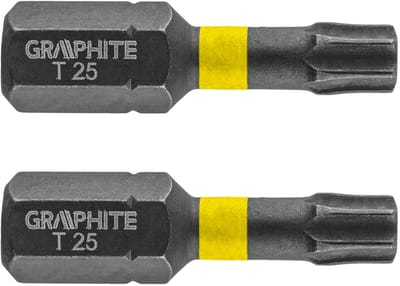 GRAPHITE - Torx Schroefbit - TX25 - 25 mm - 2 stuks