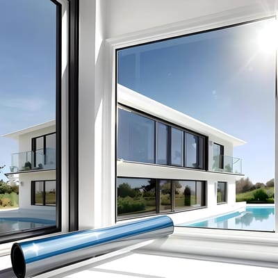 Zonwerende Raamfolie - Statisch Klevend - 60x200 cm - UV-bescherming - Spiegelfolie - Warmtewerend - Zilver Reflecterend - Privacy Folie - Ondoorzichtig - Zonder Lijmresten - Voor Binnen & Buiten - Raamfolie Zonwering - 60 cm x 2 m