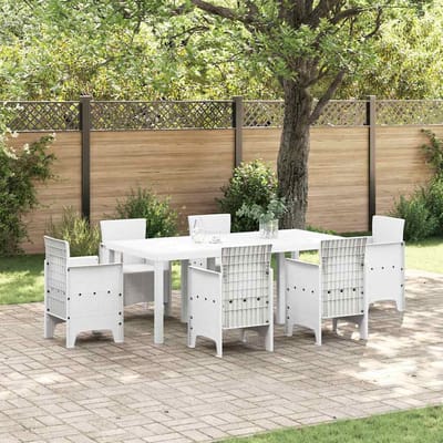 vidaXL Tuinstafel Wit 200 x 100 x 73 cm poly rattan