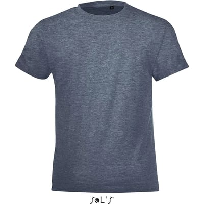 SOL'S Kids´ Round Collar T-Shirt Regent Fit L149K - Heather Denim - 2 Jahre (86/94)