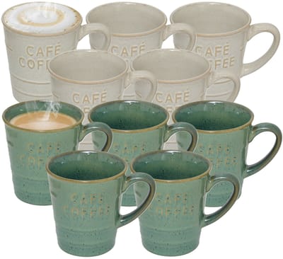 Secret de gourmet Koffiemokken - 10x stuks - 200 ml - kleuren gemixt
