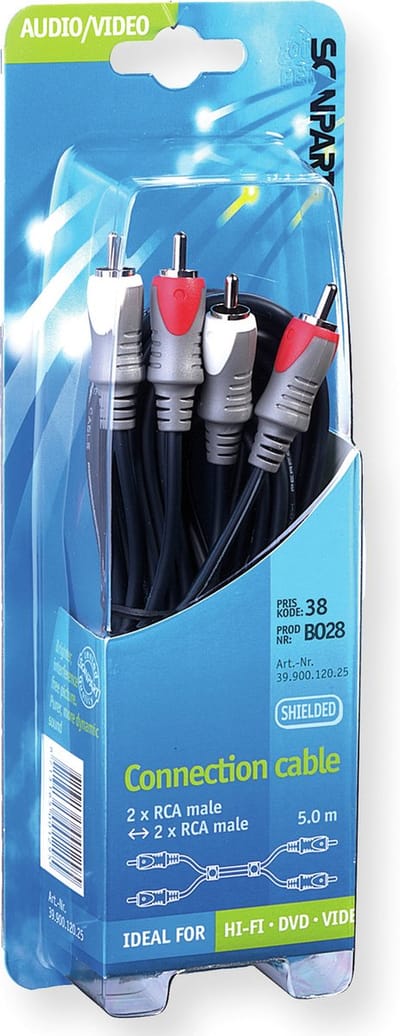 Aansluitkabel 2Tulp(M)-(M) 5 0M