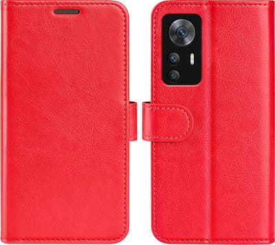 MobyDefend Hoesje - Geschikt voor Xiaomi 12T / 12T Pro - Wallet Book Case (Sluiting Achterkant) - Rood