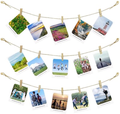 Dailygoods - Wanddisplay voor Fotoclips - Eenvoudig te Bevestigen - Zilver of Messing - Kunstwerken Ophangen - Voor Slaapkamers en Kantoren