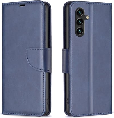 Luxe BookCover Hoes Etui geschikt voor Samsung Galaxy A35 Blauw