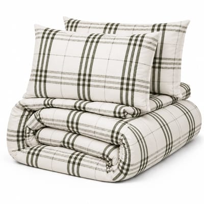 Decoware dekbed zonder Overtrek 200x200 cm - Harris Check - Hoesloos Dekbed Wasbaar - Microvezel - Incl. Kussenslopen - All Season - Tweepersoons