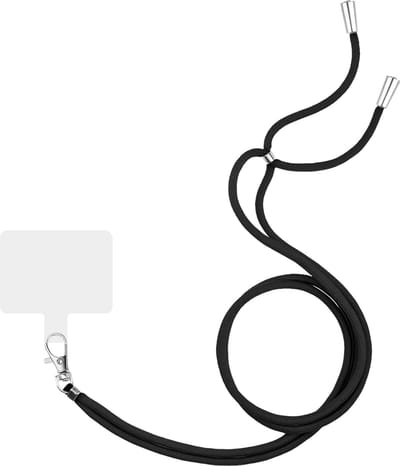 Cazy telefoonkoord Universeel - Telefoon Koord / Ketting - geschikt voor Telefoonhoesjes - Zwart