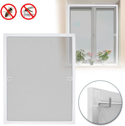 Vliegenhor Raam Zonder Boren Aluminium Frame Insectenhor Op Maat voor Keuken en Slaapkamer - 80x100cm - wit