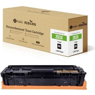 G&G Toner vervangt HP 203X Compatibel Zwart 3200 bladzijden Reborn remanufactured 21265