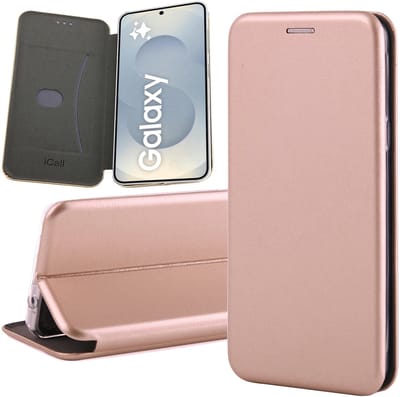 Hoesje geschikt voor Samsung Galaxy S25 - Wallet Book Case Rosegoud