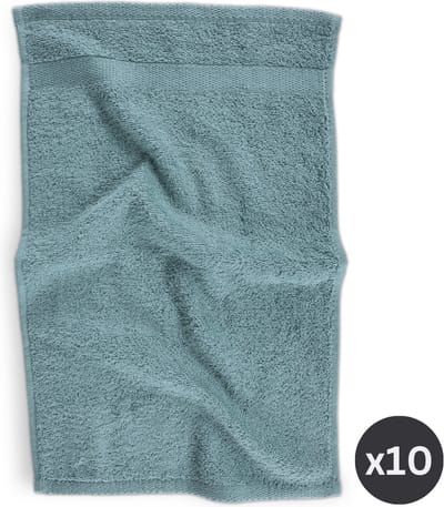 TISECO HOME STUDIO - Gastendoek RIVA - SET/10 - 100% katoen - 450 g/m² - 100% katoen - superzacht en zeer absorberend - 30x50 cm - Blauw