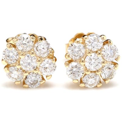 Huitan Luxe Gouden Kleur Briljante Zirkonia Oorknopjes voor Vrouwen Delicaat Klein Vrouwelijke Oorbellen Cadeaus Klassieke Sieraden white