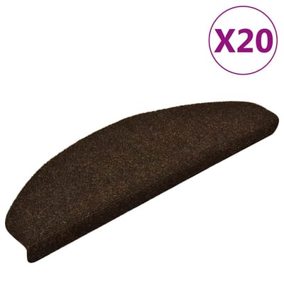 vidaXL Trapmatten Zelfklevend 20 stuks 65x21x4 cm Bruin Halfrond Groot