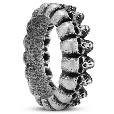 Aspero | 8 mm Zilverkleurige Roestvrijstalen Schedelring