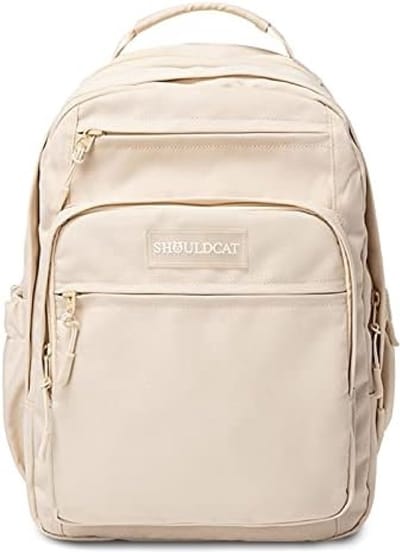 Grote rugzak met laptopvak voor 15,6 inch laptops, waterdicht polyester, schoolrugzak, dagrugzak, schooltassen voor universiteit, reizen, vrije tijd, werk, Kaki, Large