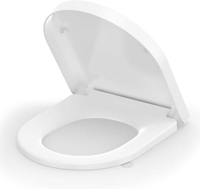 D-vorm Toiletbril met Softclose Mechanisme - Afneembare Duroplast Toiletdeksel met Verstelbare Scharnieren