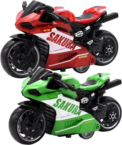 Modelmotor Speelgoedset voor Kinderen, 2 Stuks, Realistische Motoren met Meerdere Functies, Perfect voor Kinderen vanaf 3 Jaar