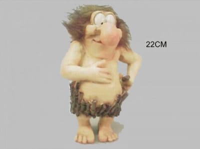 Beeld Holbewoner met Lendedoek en Bijl – Decoratief en Humoristisch – 22 cm