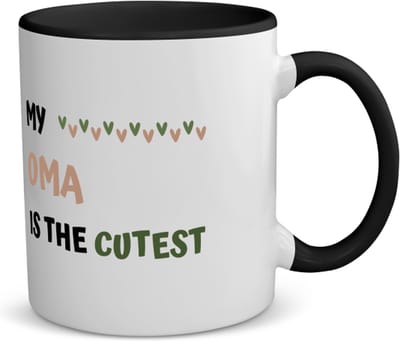 Akyol - my oma is the cutest koffiemok - theemok - zwart - Oma - schattige oma - verjaardagscadeau - verjaardag - cadeau - cadeautje voor oma - oma artikelen - kado - geschenk - gift - 350 ML inhoud