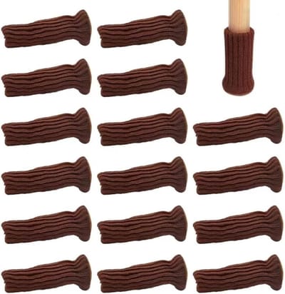 Stoelpootsokken - Meubelbeschermers - Vloeren Beschermen - Hoge Elasticiteit - 16 Stuks - Bruin