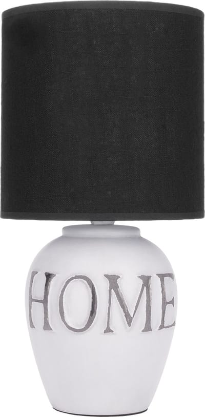 BRUBAKER Tafel- of bedlampje Home - tafellamp met keramische voet en stoffen kap - 30,5 cm hoogte, wit grijs