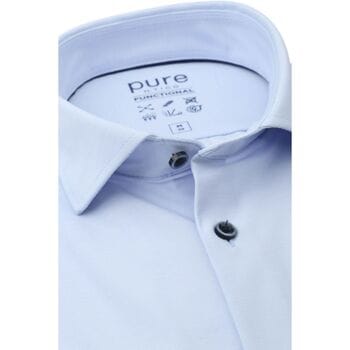 Pure Shirt Melange Light Blue - Maat 38 - Heren - Overhemden Casual