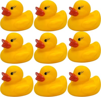 Set van 9 mini-badeendjes voor in bad - Handbeschilderd en latexvrij - Perfect voor feestjes en decoratie