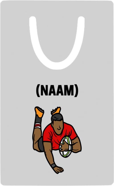 Hacebo® - Rugby met eigen naam metalen boekenlegger - Rugby - Rugbyer - Sport Bladwijzer boekenleggers - 7.6 cm x 5cm