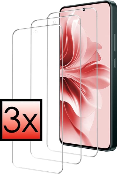 Screenprotector - 3 Stuks - Geschikt voor OPPO Reno 11F - Extra Sterk - Beschermglas - Gehard Glas - Tempered Glass - Screen Protector - Bescherm Cover
